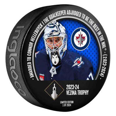Шайба Connor Hellebuyck Winnipeg Jets Inglasco 2024 Vezina Trophy Winner - Limited Edition 2024