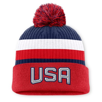 Шапка USA Fanatics 2025 4 Nations Face-Off with Pom - Red/Navy