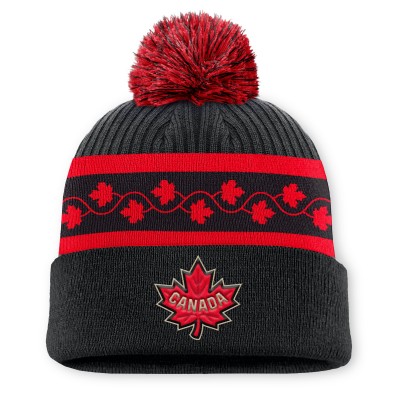 Шапка Canada Fanatics 2025 4 Nations Face-Off with Pom - Black/Red