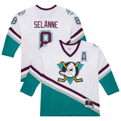 Игровая джерси Anaheim Ducks Teemu Selanne White 1996-97 Power Play
