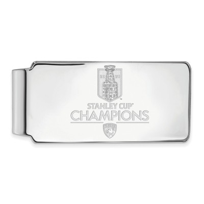 Florida Panthers LogoArt 2024 Stanley Cup Champions Sterling Silver Money Clip