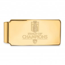 Florida Panthers LogoArt 2024 Stanley Cup Champions Gold Plated Money Clip