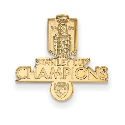 Florida Panthers LogoArt 2024 Stanley Cup Champions Gold Plated Cufflinks