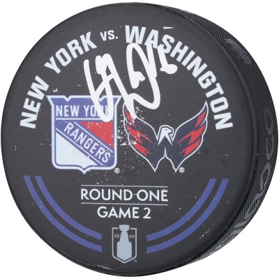 Шайба Vincent Trocheck New York Rangers Autographed Fanatics Authentic Practice-Used Warm-Upfrom 2024 Stanley Cup Playoffs First Round Game 2 vs. Washington Capitals