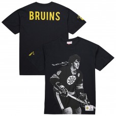 Футболка Boston Bruins Bobby Orr Mitchell & Ness Black NHL Ultimate Player Vintage Logo
