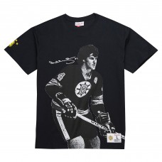 Футболка Boston Bruins Bobby Orr Mitchell & Ness Black NHL Ultimate Player Vintage Logo