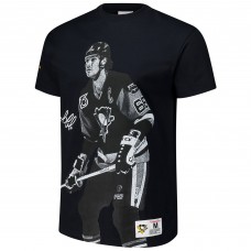 Футболка Pittsburgh Penguins Mario Lemieux Mitchell & Ness Black NHL Ultimate Player Vintage Logo