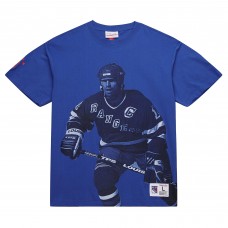 New York Rangers Mark Messier Mitchell & Ness Blue NHL Ultimate Player Vintage Logo T-Shirt New York Rangers Mark Messier Mitchell & Ness Blue NHL Ultimate Player Vintage Logo T-Shirt