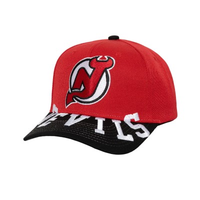 Бейсболка New Jersey Devils Mitchell & Ness Red/Black Underarch Two-Tone Pro Crown