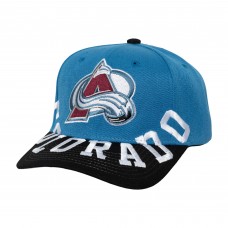 Бейсболка Colorado Avalanche Mitchell & Ness Blue/Black Underarch Two-Tone Pro Crown