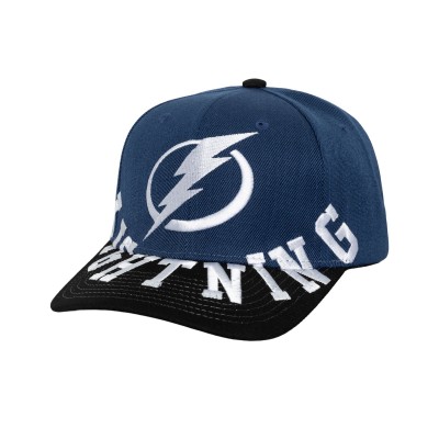 Tampa Bay Lightning Mitchell & Ness Blue/Black Underarch Two-Tone Pro Crown Snapback Hat