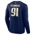 Футболка с длинным рукавом Steven Stamkos Nashville Predators Fanatics Authentic Stack Name & Number - Navy