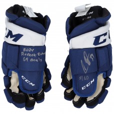 Краги Auston Matthews Toronto Maple Leafs Autographed Fanatics Authentic Blue CCM Game Model with Multiple Inscriptions - Limited Edition of 10