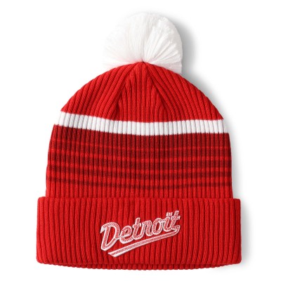 Шапка с помпоном Detroit Red Wings Fanatics 2025 NHL Stadium Series Team Cuffed Knit - Red