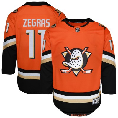 Игровая джерси Youth Anaheim Ducks Trevor Zegras Orange Premier Player