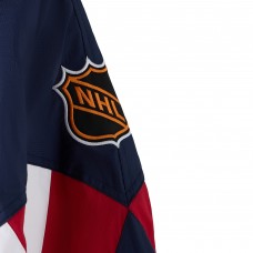 Winnipeg Jets OVO x Starter Navy Half-Zip Hooded Jacket