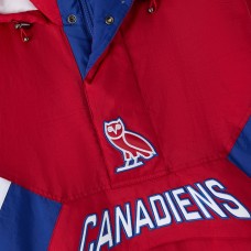 Montreal Canadiens OVO x Starter Red Half-Zip Hooded Jacket
