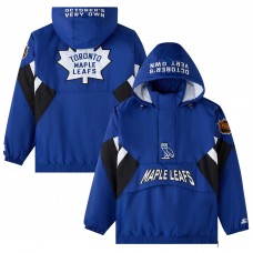 Toronto Maple Leafs OVO x Starter Blue Half-Zip Hooded Jacket