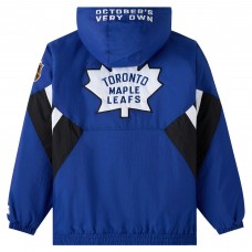 Toronto Maple Leafs OVO x Starter Blue Half-Zip Hooded Jacket