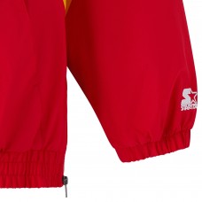 Calgary Flames OVO x Starter Red Half-Zip Hooded Jacket