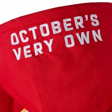 Calgary Flames OVO x Starter Red Half-Zip Hooded Jacket