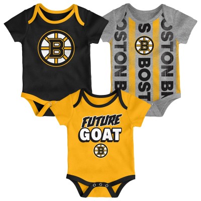 Малышам Boston Bruins Loyal Buddies Three-Pack Bodysuit Set