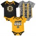 Малышам Boston Bruins Loyal Buddies Three-Pack Bodysuit Set