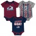 Newborn Colorado Avalanche Loyal Buddies Three-Pack Bodysuit Set
