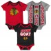 Newborn Chicago Blackhawks Loyal Buddies Three-Pack Bodysuit Set