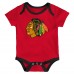 Newborn Chicago Blackhawks Loyal Buddies Three-Pack Bodysuit Set