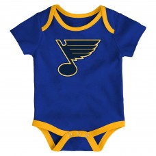 Newborn St. Louis Blues Loyal Buddies Three-Pack Bodysuit Set