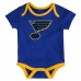 Newborn St. Louis Blues Loyal Buddies Three-Pack Bodysuit Set