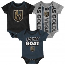 Newborn Vegas Golden Knights Loyal Buddies Three-Pack Bodysuit Set