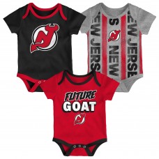 Newborn New Jersey Devils Loyal Buddies Three-Pack Bodysuit Set