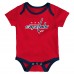 Newborn Washington Capitals Loyal Buddies Three-Pack Bodysuit Set