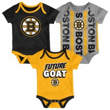 Newborn Boston Bruins Loyal Buddies Three-Pack Bodysuit Set