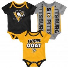 Newborn Pittsburgh Penguins Loyal Buddies Three-Pack Bodysuit Set