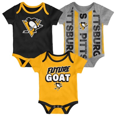 Newborn Pittsburgh Penguins Loyal Buddies Three-Pack Bodysuit Set