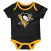 Newborn Pittsburgh Penguins Loyal Buddies Three-Pack Bodysuit Set