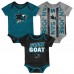 Newborn San Jose Sharks Loyal Buddies Three-Pack Bodysuit Set