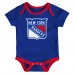 Newborn New York Rangers Loyal Buddies Three-Pack Bodysuit Set