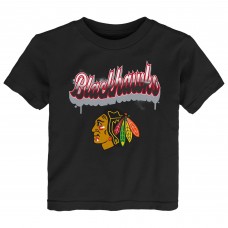 Футболка Toddler Chicago Blackhawks Black Bubbly Script
