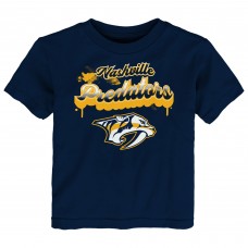 Toddler Nashville Predators Navy Bubbly Script T-Shirt