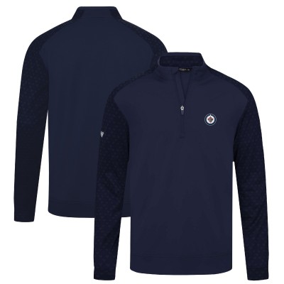 Winnipeg Jets Levelwear Navy Aztec Insignia Core Quarter-Zip Pullover Top