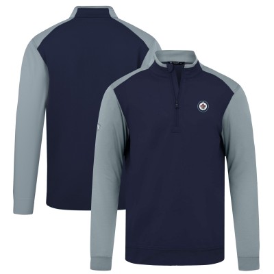 Winnipeg Jets Levelwear Navy Bayou Insignia Core Quarter-Zip Pullover Top
