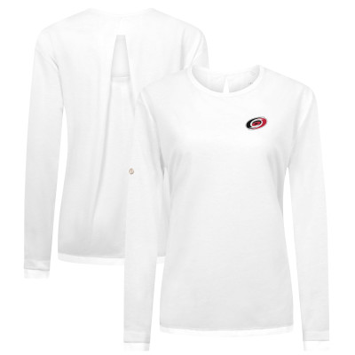 Женская Футболка с длинным рукавом Carolina Hurricanes Levelwear White Sequoia Primary Logo