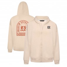 Толстовка на молнии Anaheim Ducks Levelwear Khaki Uphill Stained Glass