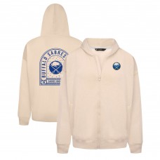 Buffalo Sabres Levelwear Khaki Uphill Stained Glass Full-Zip Hoodie Jacket