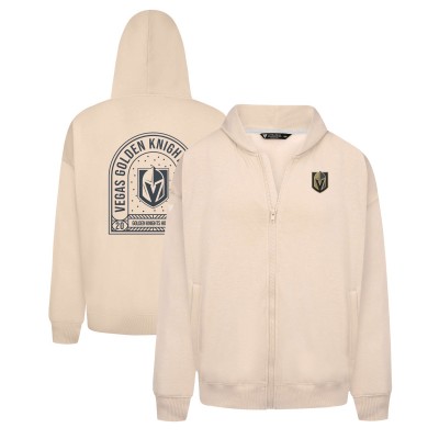 Vegas Golden Knights Levelwear Khaki Uphill Stained Glass Full-Zip Hoodie Jacket