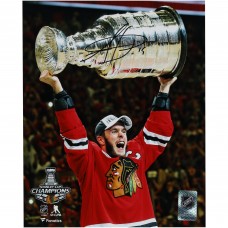 Jonathan Toews Chicago Blackhawks Autographed Fanatics Authentic 8 x 10 2015 Stanley Cup Champions Raising Cup Photograph